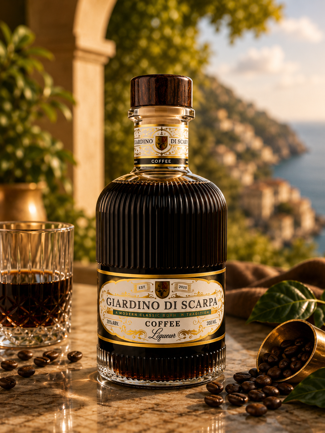 Giardino Di Scarpa Twin pack Lemon and Coffee Liqueurs - 2 x 200 ML Bottles